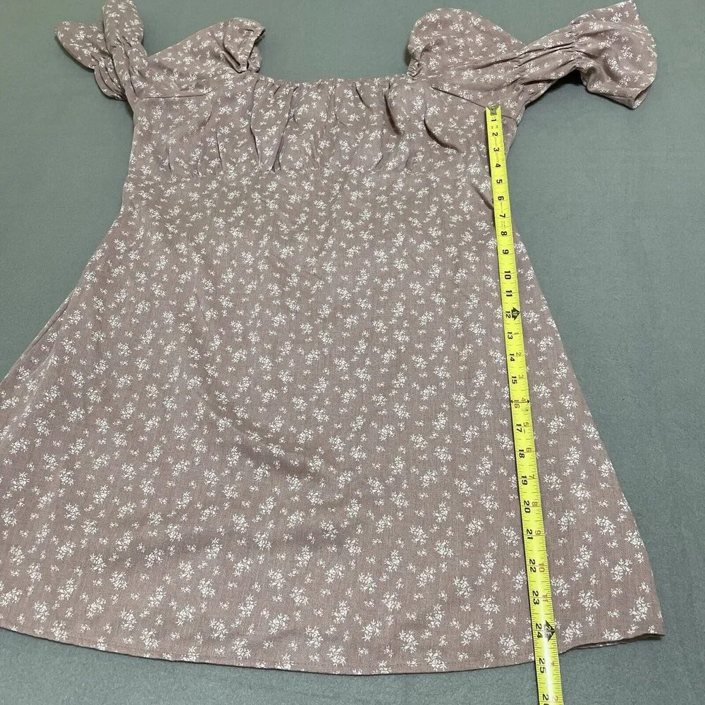 UMGEE Womens Dress LARGE Floral Babydoll Smocked Bell Sleeve Prairie Flirty Cute